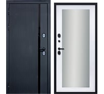 Дверь DIVA ДХ-46 Дверь зеркало 2050x860 Левая Черный кварц - Д20 Белый софт УТ-00082130