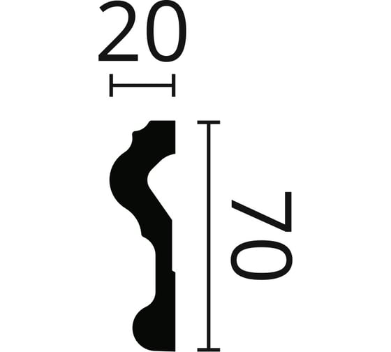 Молдинг NOMASTYL (2000х70х20 мм; белый) NMC N