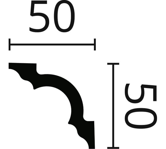 Карниз потолочный NOMASTYL (2000х50х50 мм) NMC A2