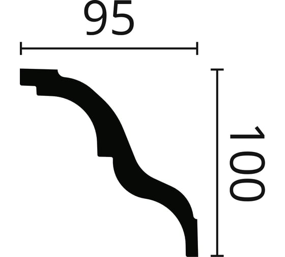 Карниз потолочный NOMASTYL (2000х95х100 мм) NMC AT