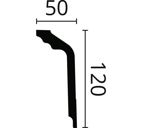 Карниз потолочный NOMASTYL (2000х50х120 мм) NMC GT