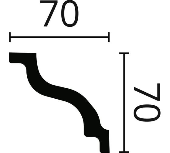 Карниз потолочный NOMASTYL (2000х70х70 мм) NMC K