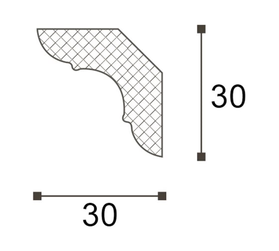 Карниз потолочный NOMASTYL (2000х30х30 мм) NMC MP
