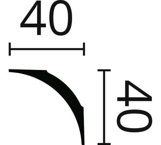 Карниз потолочный NOMASTYL (2000х40х40 мм) NMC NE1