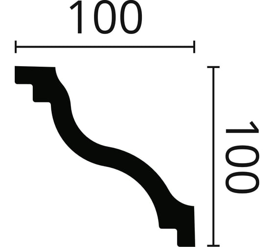 Карниз потолочный NOMASTYL (2000х100х100 мм) NMC SL