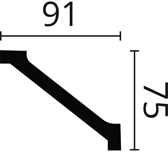 Карниз потолочный WALLSTYL (2000х91х75 мм) NMC WT2