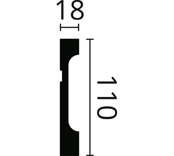 Плинтус напольный WALLSTYL (2000х110х18; белый) NMC FD11