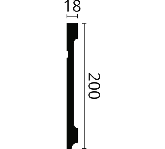 Плинтус напольный WALLSTYL (2000х200х18 мм; белый) NMC FD20
