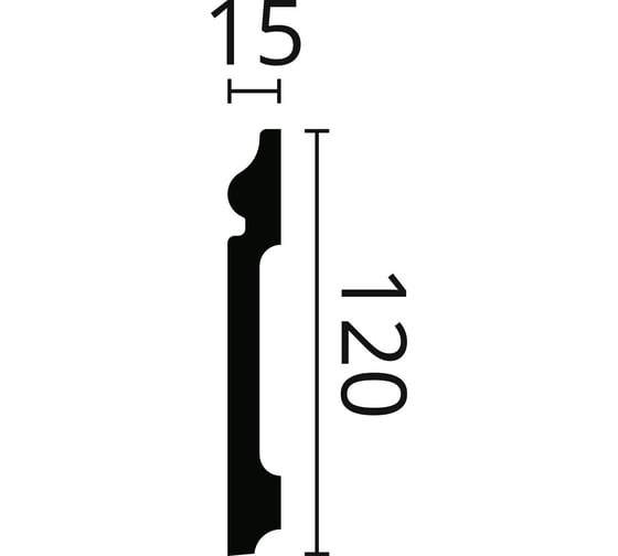 Плинтус напольный WALLSTYL (2000х120х15 мм; белый) NMC FL2