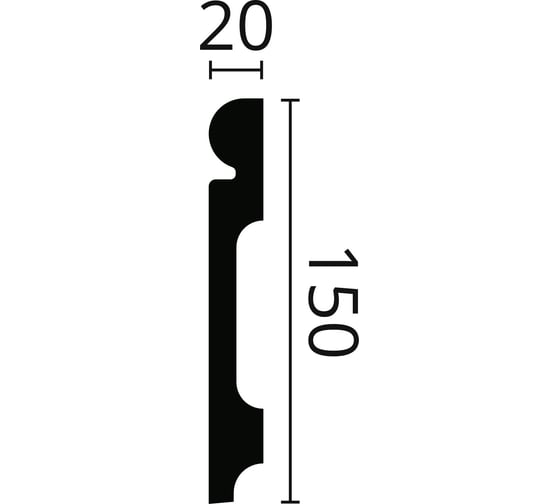 Плинтус напольный WALLSTYL (2000х150х20 мм; белый) NMC FL4