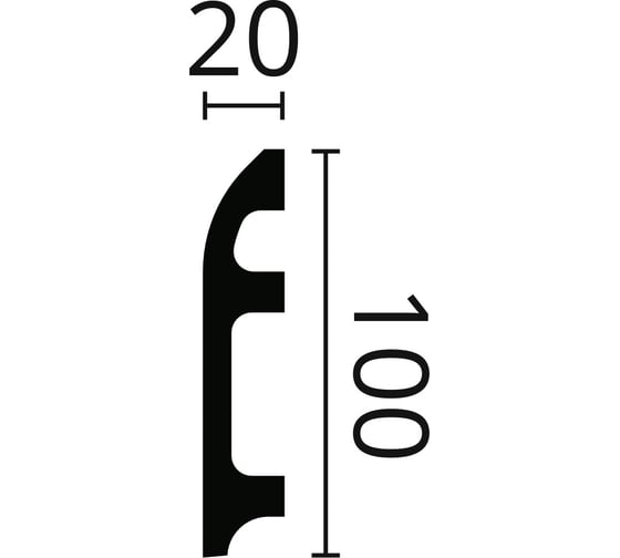 Плинтус напольный WALLSTYL (2000х100х20 мм; белый) NMC FL5