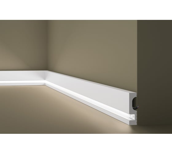 Плинтус напольный с подсветкой WALLSTYL (2000х80х20 мм; белый) NMC IL11