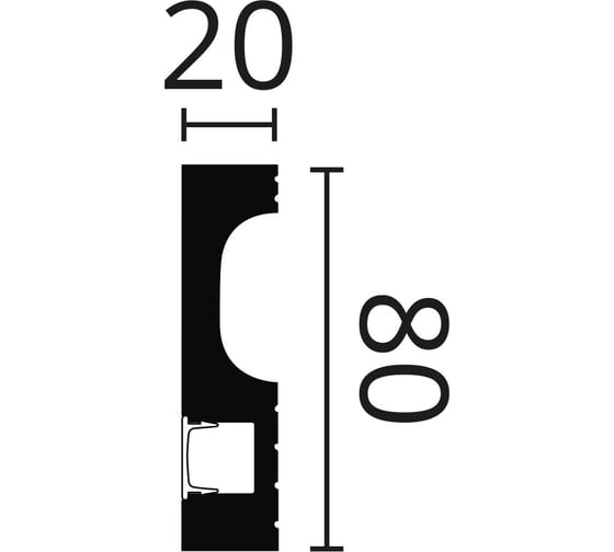 Плинтус напольный с подсветкой WALLSTYL (2000х80х20 мм; белый) NMC IL11