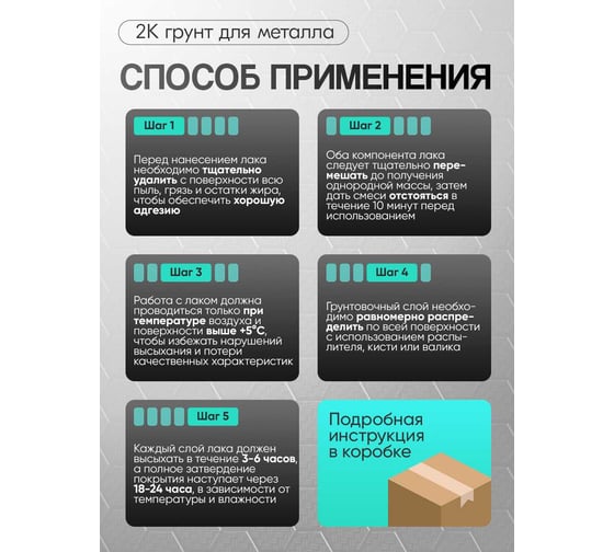 Полиуретановый грунт MALARE 2К CARBON по металлу, двухкомпонентный, адгезионный, антикоррозионный, высокопрочный, УФ-стойкий (9 кг + 360 гр отвердитель) 4660504744211