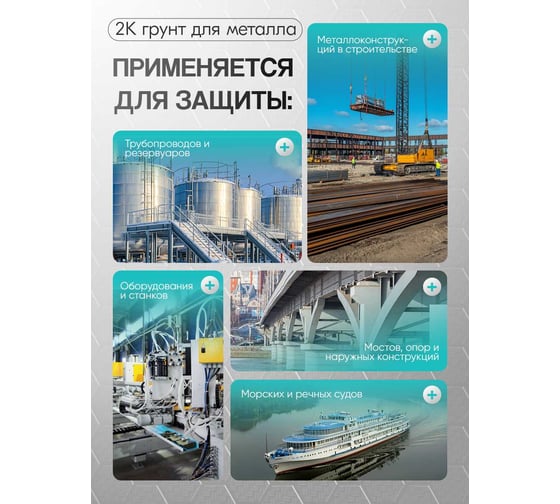 Полиуретановый грунт MALARE 2К CARBON по металлу, двухкомпонентный, адгезионный, антикоррозионный, высокопрочный, УФ-стойкий (16 кг + 640 гр отвердитель) 4660504744228