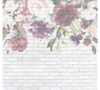 Фотообои Кирпичная стена с цветами 285х270 см МИР PrMir-6052-V3