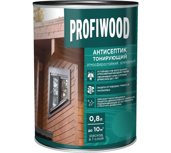 Антисептик тонирующий PROFIWOOD бесцветный 0.6 кг 85195 1