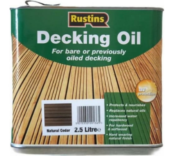 Террасное масло Rustins Decking Oil Кедр 2,5 л 00590