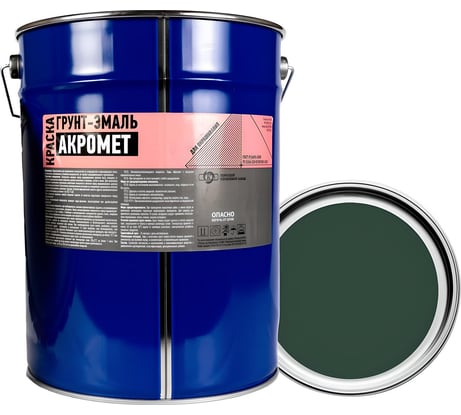 Грунт-эмаль АКРОМЕТ темно-зеленая, 25 кг 4620105773355