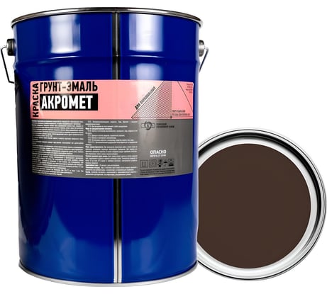 Грунт-эмаль АКРОМЕТ темно-коричневая, 25 кг 4620105773362