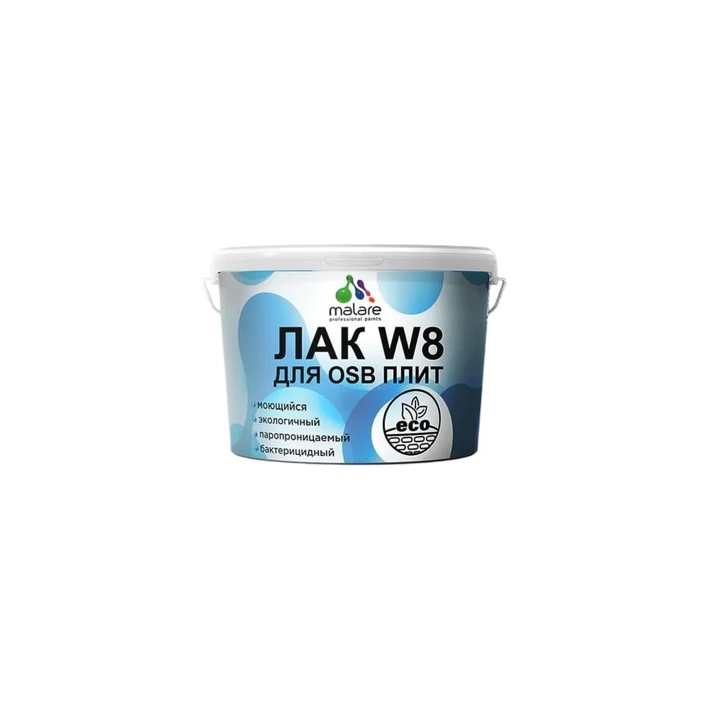 Лак колерованный тонирующий для защиты ОСБ плит MALARE W8 для дерева и ...