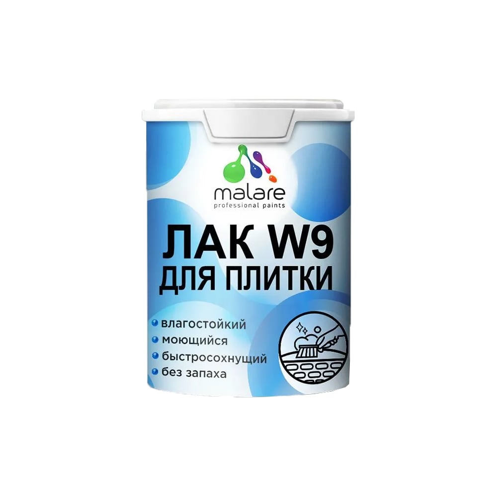 Лак колерованный укрывной для защиты плитки и кафеля MALARE W9 ...