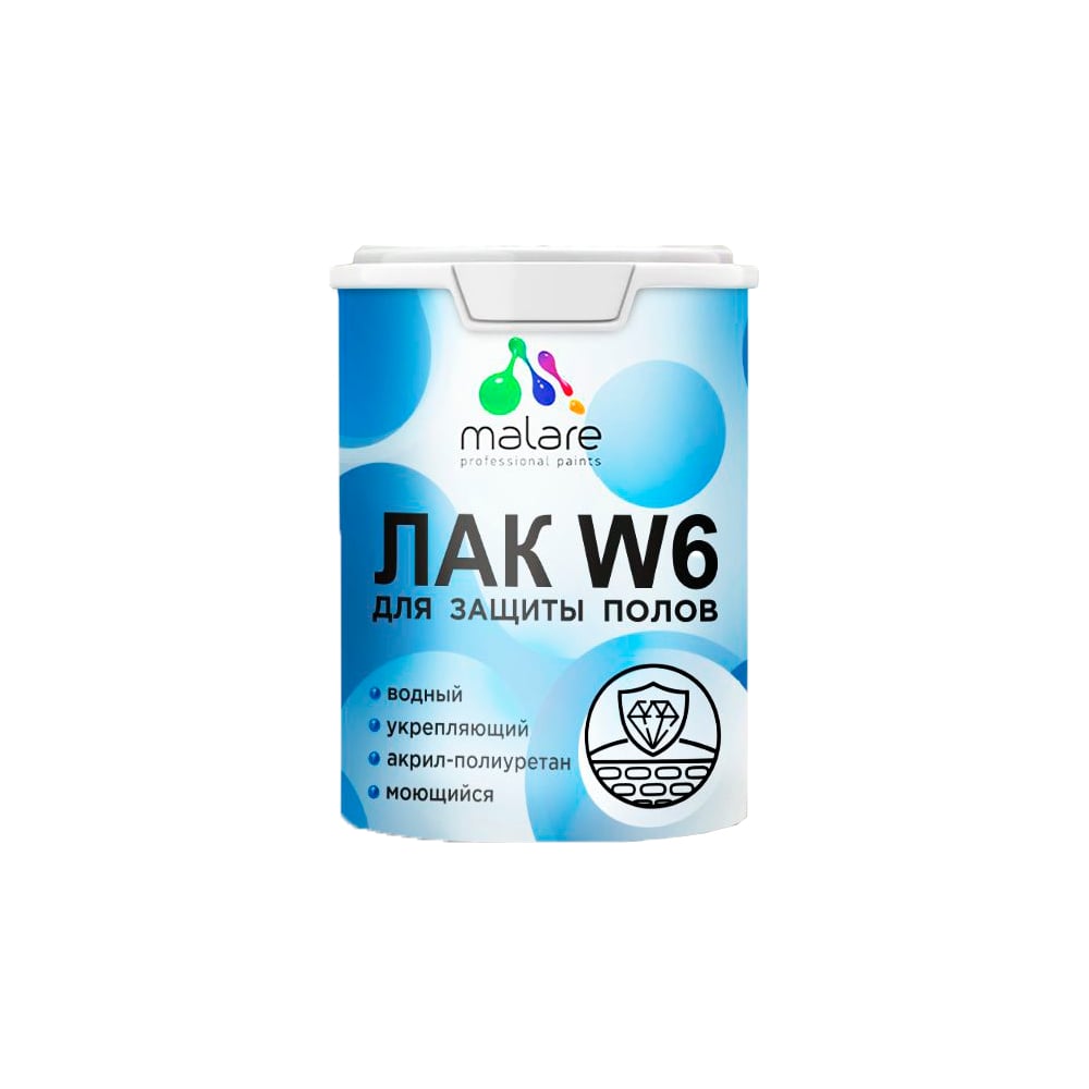 Лак колерованный укрывной для защиты пола MALARE W6 для паркета и ...
