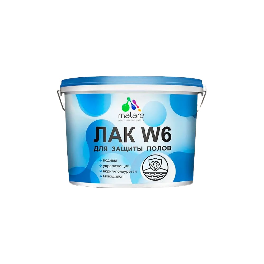 Лак колерованный укрывной для защиты пола MALARE W6 для паркета и ...
