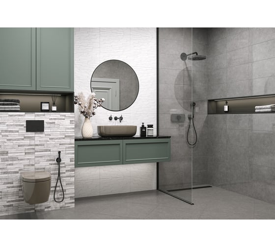 Плитка облицовочная рельефная AlmaCeramica Discover 249x500x8, 1,1205м2 серый TWU2550DCV17