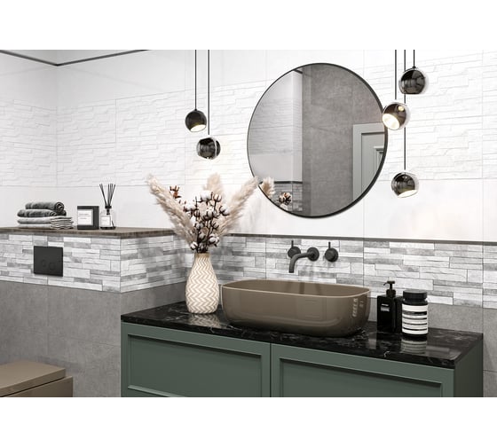 Плитка облицовочная рельефная AlmaCeramica Discover 249x500x8, 1,1205м2 серый TWU2550DCV17