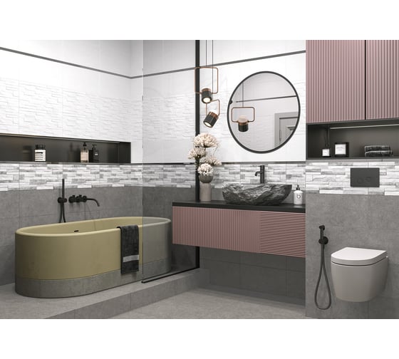 Плитка облицовочная рельефная AlmaCeramica Discover 249x500x8, 1,1205м2 серый TWU2550DCV00