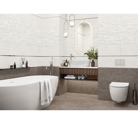 Плитка облицовочная рельефная AlmaCeramica Discover 249x500x8, 1,1205м2 серый TWU2550DCV14