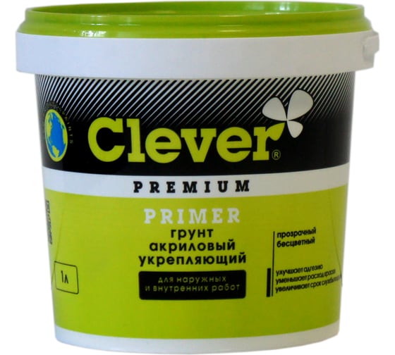 Грунт Clever PRIMER акриловый 1 л 141498