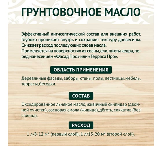 Грунтовочное масло Антисептик Живица 2л НФ-00000047