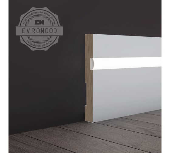 Плинтус напольный (100х16х2000 мм) Evrowood PN101LED