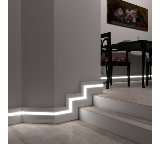 Плинтус напольный (100х16х2000 мм) Evrowood PN101LED