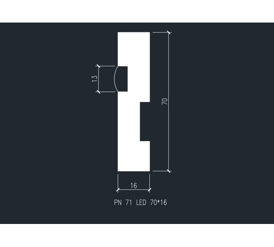 Плинтус напольный (70x16x2000 мм) Evrowood PN021LED