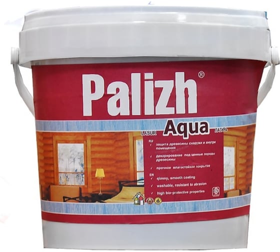 Защитно-декоративная лазурь для древесины Palizh AQUA 284.05.ТП вишня 0,9 л 11606042