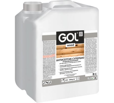 Антисептик Palizh GOL СУПЕРБИО wood пропитка по дереву 5 кг Wd.272-5 11606053