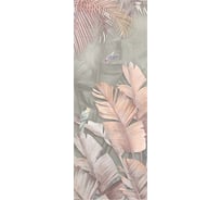 Обои Листья и птицы на сером фоне Топ Фотообои флизелин, 100х270 см 26-1032-MF-1