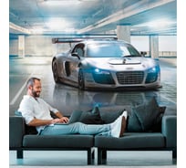 Обои Современная спортивная машина AUDI в городе Топ Фотообои флизелин, 300х270 см 02-3017-F-3