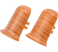 Угол наружный для плинтуса Рико Лео (25 пар; 56 мм; ПВХ; Дуб янтарный) GRACE УТ000010022