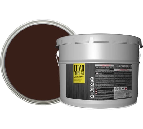 Грунт-эмаль по ржавчине Empils Titan Ореол ОРЕОЛ TITAN шоколадно-коричневый RAL 8017 8.5 л 8.3 кг 87294