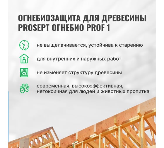 Огнебиозащита для древесины PROSEPT ОГНЕБИО PROF 1 10 л 007-10бц