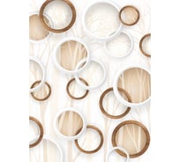 Обои Природа 3D белые и коричневые круги на бело-коричневом фоне деревьев Топ Фотообои флизелин, 200х270 см 02-5121-МF-2