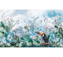 Обои Экзотические птицы в цветах и листьях, природа Топ Фотообои флизелин, 300х180 см 07-3058-F-32