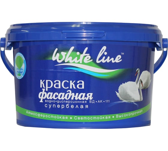 Фасадная краска White Line ВД, супербелая, ведро 7 кг 4660000616944