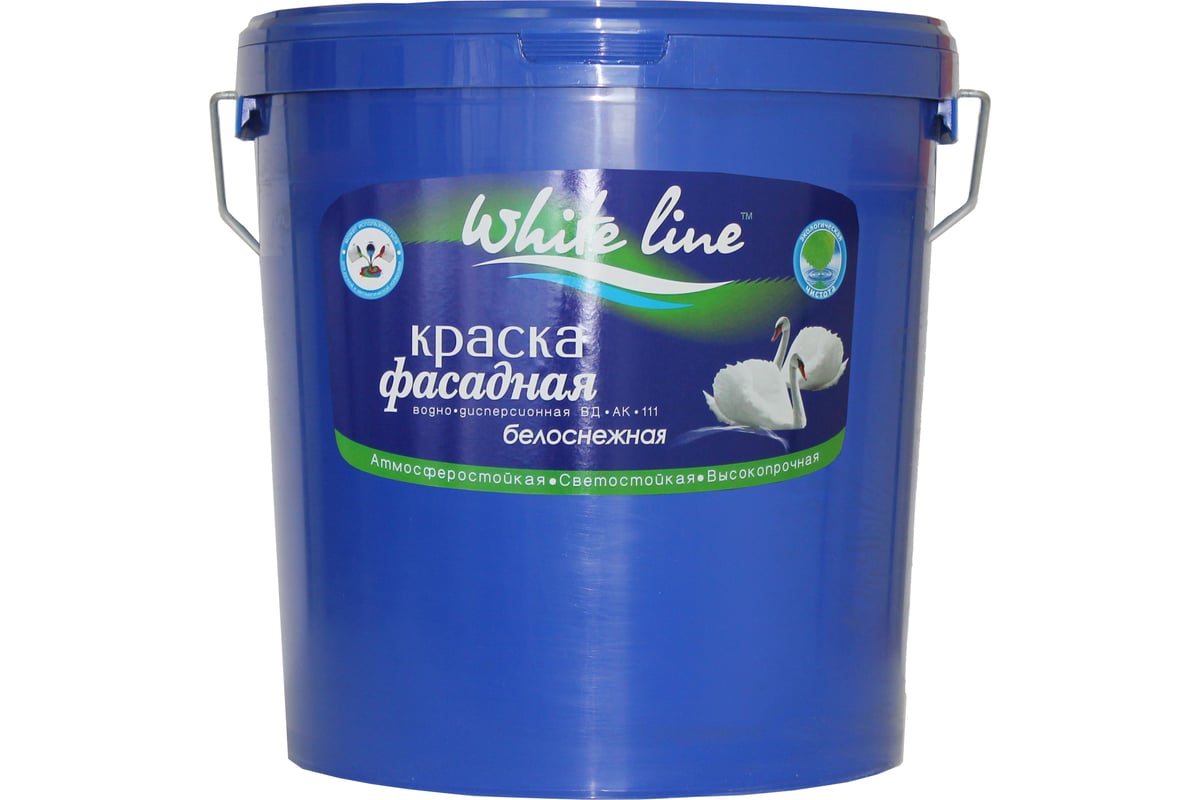 Фасадная краска White Line ВД, супербелая, ведро 25 кг 4660000616968 ...