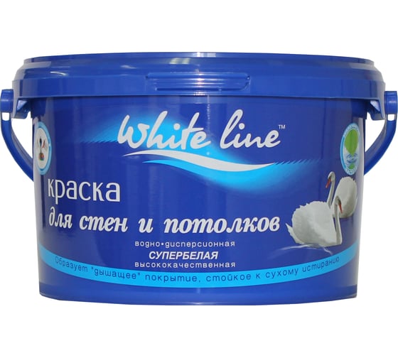 Краска для стен и потолков White Line ВД, супербелая, ведро 3 кг 4660000614087