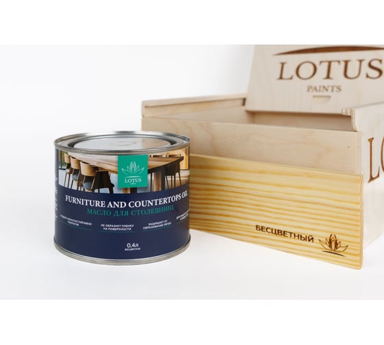 Масло для столешниц LotusArt бесцветное Furniture and Countertops Oil 0,4 л LSFCO110040